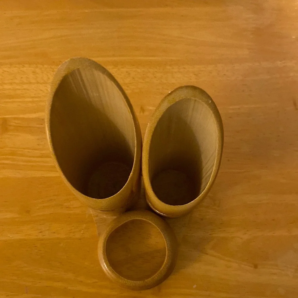Pencil Holder Wooden Handmade Jamaica  Excellent Condition (items not included)